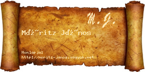 Móritz János névjegykártya