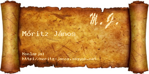 Móritz János névjegykártya